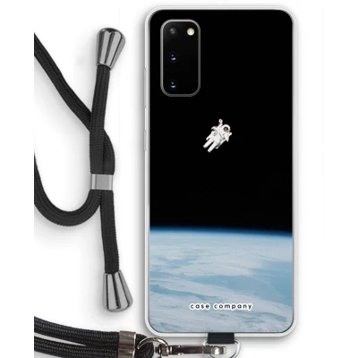 Afbeelding van Case Company® hoesje met Koord geschikt voor Samsung Galaxy S20 Alone in Space Telefoonhoesje Zwart Bescherming aan alle Kanten en Over de Schermrand