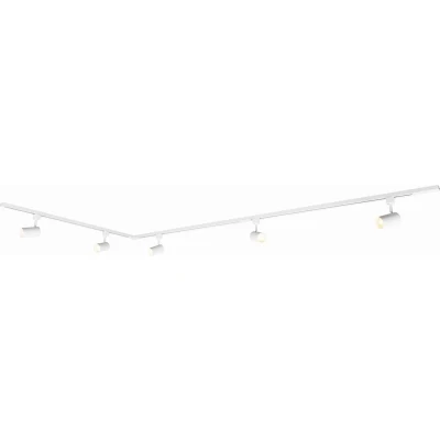 Afbeelding van Prios 1 fase railsysteem Jorell, wit, 5 lamps, GU10