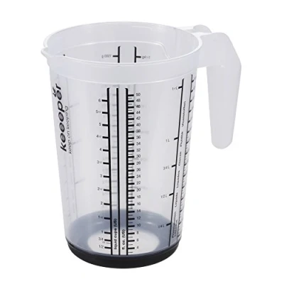 Afbeelding van Maatbeker 1,5 L Massimo Transparant grafiet Keeeper 10492