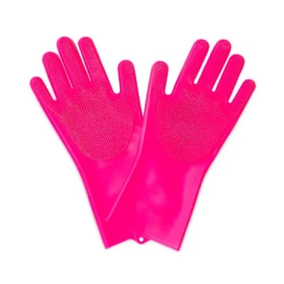 Afbeelding van Muc Off Silicone Deep Scrubber Gloves Motor Fiets Ebike Poets Handschoenen Roze L