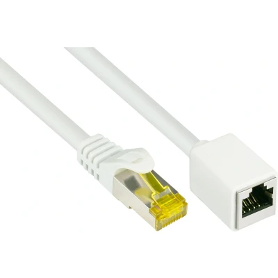 Afbeelding van S/FTP CAT7 10 Gigabit netwerk verlengkabel / wit LSZH meter