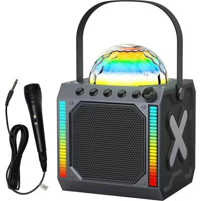 Afbeelding van Denver Karaoke Set Kinderen &amp; Volwassenen Discolichten Bluetooth Incl. Microfoon Speaker Party Box Partybox BTM618
