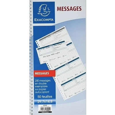 Afbeelding van Spiraal notitieboek, 29,7 x 14,8 cm, telefoonberichten (4 op de pagina), 50 vellen zelfdoorschrijvend