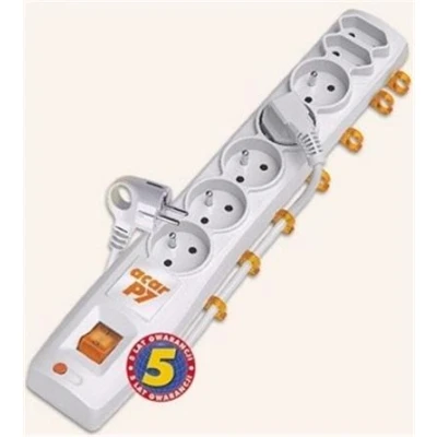 Image de Multiprise avec interrupteur : 7 prises, cable de 1,5 m, noire