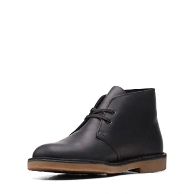 Afbeelding van Clarks Desert Boot Bushacre 3 Chukka laarzen voor heren, zwart leder, 41 EU