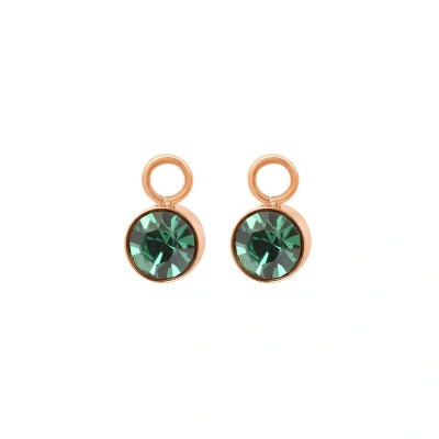 Afbeelding van Stone Emerald iXXXi Hoop Charms Rosé
