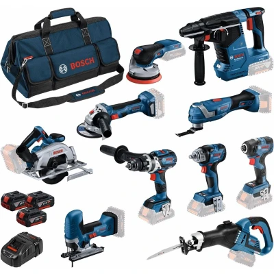 Afbeelding van BOSCH 0615A5004G 18V accu machineset 10 delig in draagtas (3x 5,0Ah + lader)
