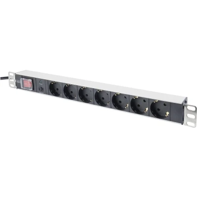 Afbeelding van Digitus DN 19 PDU 7SO inch Stekkerdoos voor patchkast Geaarde contactdoos Overspanningsbescherming