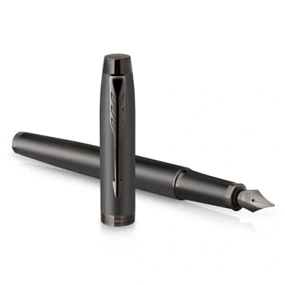 Image de Stylo plume Parker IM Monochrome Gris acier fine encre bleue Coffret cadeau