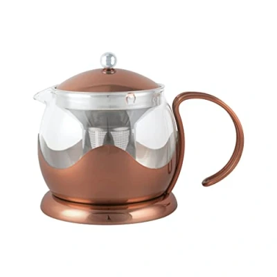 Afbeelding van Theepot met Zeef, 1 L, Glas, Koper La Cafetière Izmir