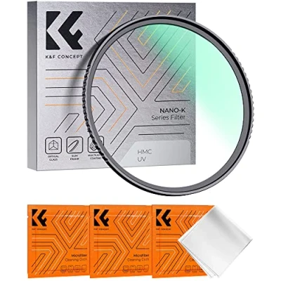 Afbeelding van K&amp;F Concept Slim UV filter 40,5 mm en 3 microvezel reinigingsdoekjes, vacuüm verpakt voor cameralens K serie