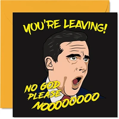 Afbeelding van Afscheidscadeau voor collega&#039;s, vrouwen en mannen No God Please Noooo Sorry Your Leaving Good Luck In New Job Grappige wenskaart 145 mm x