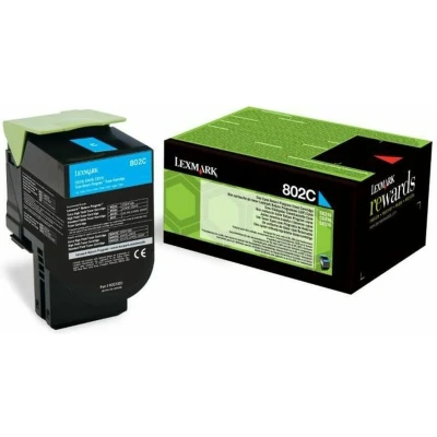 Afbeelding van Lexmark 80C20C0 (802C) Toner Cyaan