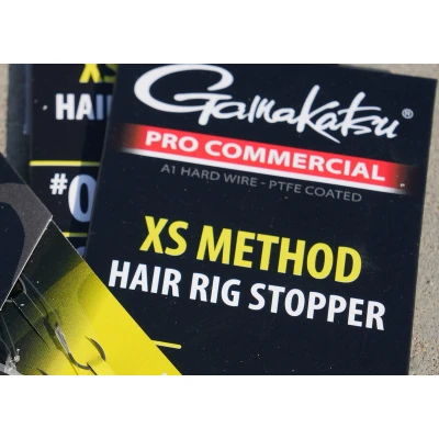 Afbeelding van Gamakatsu Pro Commercial Coars XS Method Hair Rig Stopper 10cm Barbless (8 pcs) Maat : haak 14 0.19mm