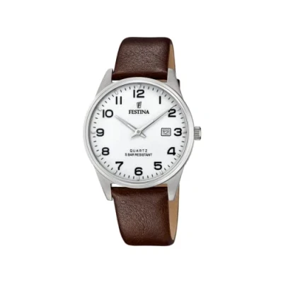Afbeelding van FESTINA Analoog kwartshorloge voor heren met leren band F20512/1