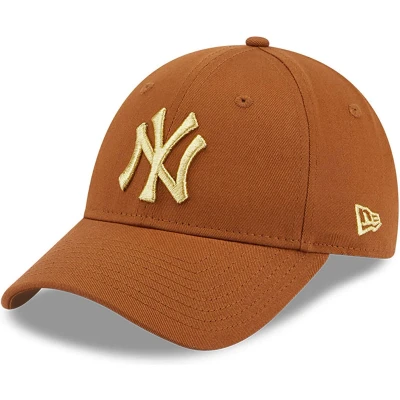 Afbeelding van New Era York Yankees Metallic Logo Womens Brown 9FORTY Adjustable Cap