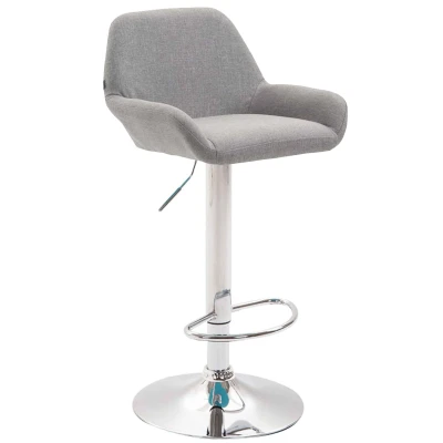 Afbeelding van Barkruk Mysen Stof Chrome frame Grijs