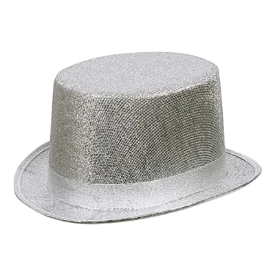 Image de Chapeau haut de forme argenté adulte taille unique