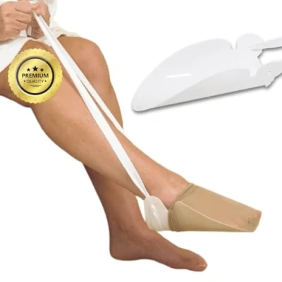 Afbeelding van OrtoPrime Compressiekousen voor ouderen Sokkenschoenen Hulp bij het aantrekken van sokken ouderen, wit, één maat, Wit.
