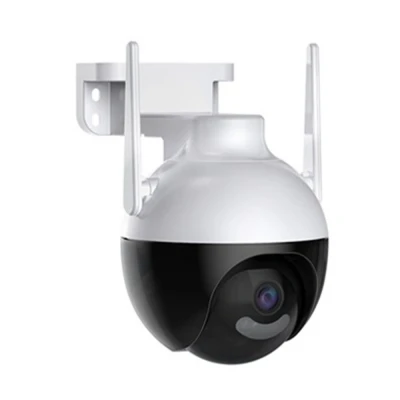 Afbeelding van Thingy Beveiligingscamera buiten Full HD 3 MP Wit Buitencamera Met nachtzicht Bewegingsdetectie Security camera 64 GB SD kaart