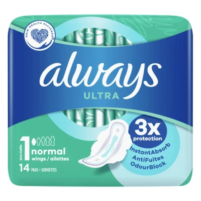Afbeelding van Always Maandverband Ultra Normal Met Vleugels Maat 1 14 Pads