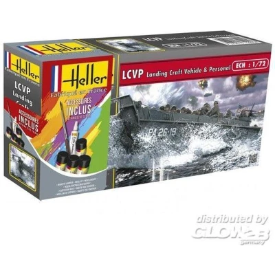 Afbeelding van Heller 1/72 Starter Kit Lcvp Landing Craft Vehicle en Personalhel56995 modelbouwsets, hobbybouwspeelgoed voor kinderen, modelverf accessoires