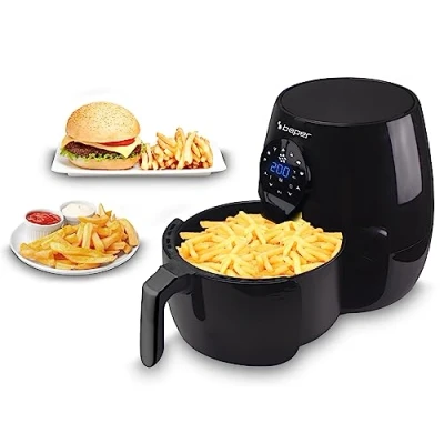 Afbeelding van BEPER P101FRI050 heteluchtfriteuse, 5 liter, touchscreen, 7 vooraf ingestelde programma&#039;s, 1450 W, zwart