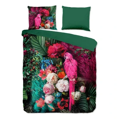 Afbeelding van Dekbedovertrek Lits Jumeaux 240x200 Pure Microvezel Groen Inclusief Kussenslopen 2 Persoons