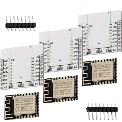 Afbeelding van AZDelivery 3 x ESP8266 ESP 12F Verbeterde Versie naar 12E WLAN WIFI Module compatibel met Adapter Board Arduino