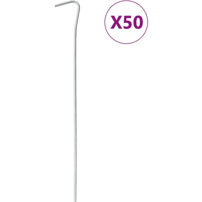 Afbeelding van vidaXL Tentharingen 50 st Ø6 mm 23 cm gegalvaniseerd staal