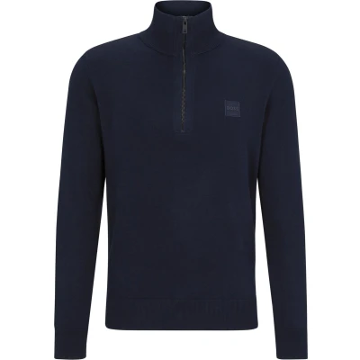Afbeelding van BOSS Kanobix Half Zip Trui Navy maat XXL Heren Sweater met Regular fit Pasvorm Kashmir