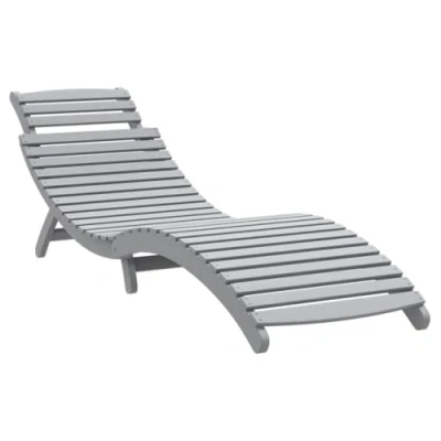 Afbeelding van vidaXL Ligbed 184x55x64 cm massief acaciahout grijs