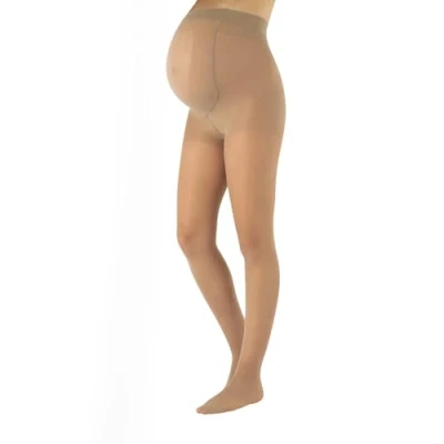 Afbeelding van CALZITALY Transparante panty met bronskleurige zon, naturel, brons S, M, L 8 DEN Made in Italy, Sunkiss