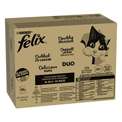 Afbeelding van 120x85g Senior Felix Elke Dag Feest Kattenvoer