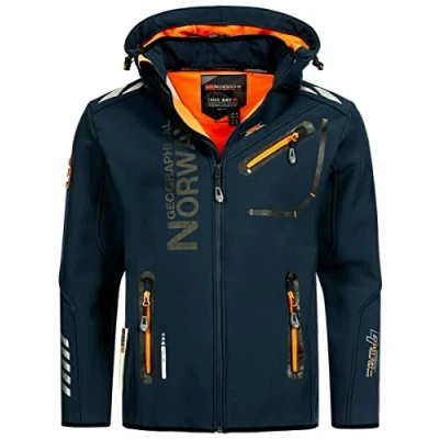 Afbeelding van Geographical Norway Softshelljas voor herfst en winter, winddicht, overgangsregenjas, Navy Blauw