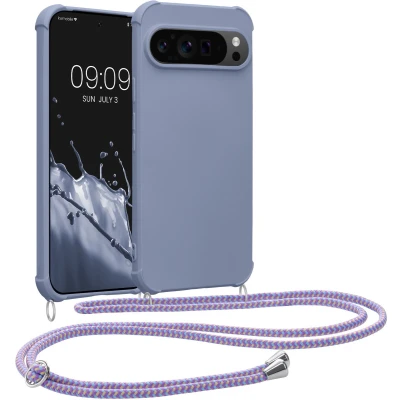 Afbeelding van kwmobile telefoonhoesjegeschikt voor Google Pixel 9 / Pro Hoesje van siliconen met telefoonkoord In lavendel