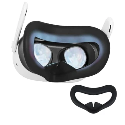 Afbeelding van siliconen gezichtsbedekking voor Meta Quest 3S, gezichtskussen, compatibel met Quest3S accessoires, 3S headset, virtual reality zweetbestendig en