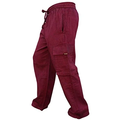 Afbeelding van SHOPOHOLIC FASHION Effen cargobroek met elastische tailleband voor heren, Bordeaux