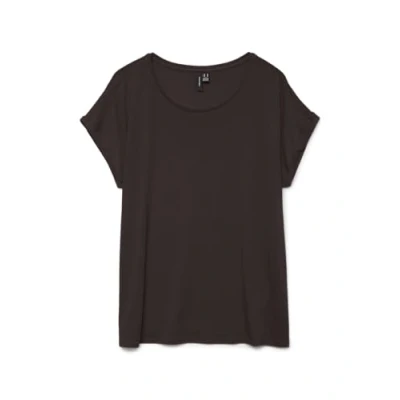 Image de VERO MODA Vmava Plain SS Top Gajrs Noos T shirt pour femme, Gâteau au chocolat, XS