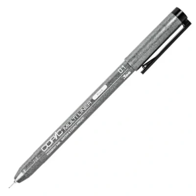 Afbeelding van Copic Multiliner 0,1 mm, zwart, fijne punt en waterbestendige pigmentinkt