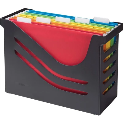 Afbeelding van Re solution hangmappenbox met 5 hangmappen, zwart hangmappenrekje
