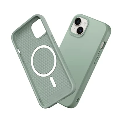 Afbeelding van RHINOSHIELD Hoesje compatibel met [iPhone 14/13] SolidSuit Magsafe dunne hoes schokabsorberende technologie en premium matte afwerking saliegroen
