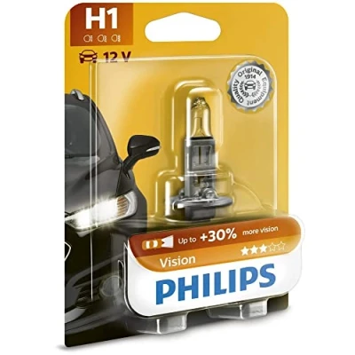 Image de Philips automotive lighting Vision H1 Ampoule De Phare Avant, plus 30% Luminosité, Blister 1