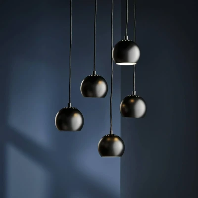 Afbeelding van FRANDSEN hanglamp Ball, mat zwart, Ø 12 cm