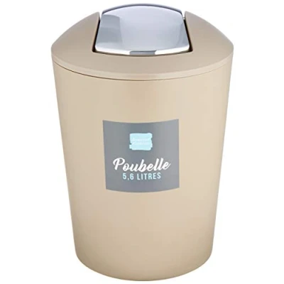 Afbeelding van Douceur d&#039;Intérieur Flic Flac 6PSB050TA Afvalemmer, 5,6 l, taupe