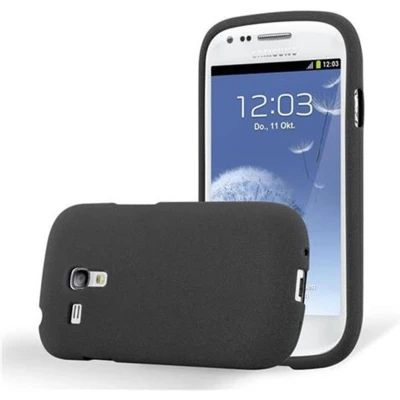 Afbeelding van Cadorabo Hoesje geschikt voor Samsung Galaxy S3 MINI in FROST ZWART Beschermhoes gemaakt van flexibel TPU silicone Case Cover