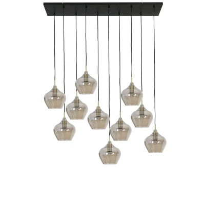 Afbeelding van Rakel hanglamp 10L 124cm antiek brons/smoke