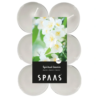 Afbeelding van Spaas Theelichten Spiritual Jasmine Wit Branders Ø58x24 mm Ca. 10 H