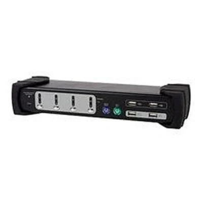 Image de Equip Dual Monitor 4 Port Kombo KVM Switch Commutateur écran clavier souris/audio/USB x port(s) 1 utilisateur local de bureau
