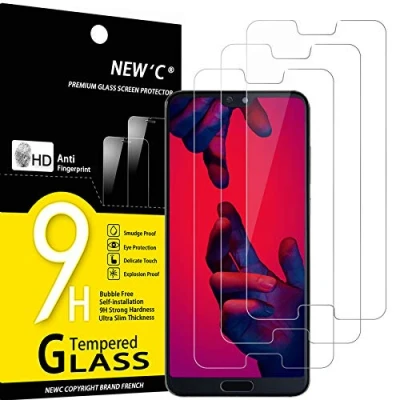Afbeelding van NEW&#039;C 3 stuks gehard glas voor Huawei P20 Pro, displaybeschermfolie zonder luchtbellen, zeer robuust (0,33 mm HD ultra transparant), hardheid 9H